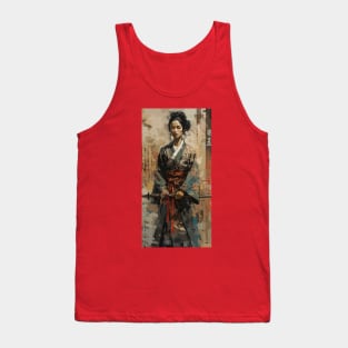 Samurai girl with katana Tank Top